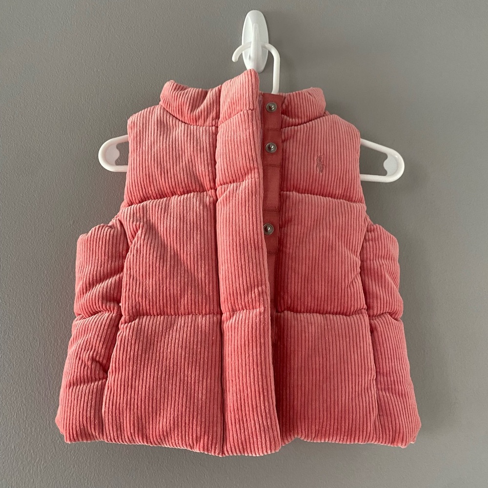Ralph Lauren Coral Corduroy Puffer Vest